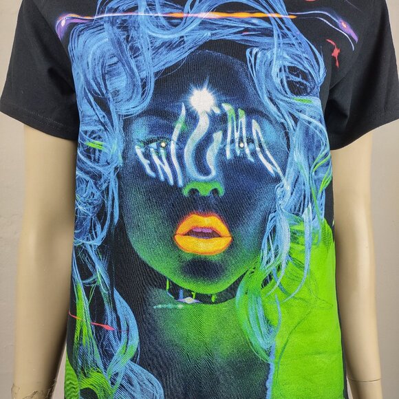 NWT Lady Gaga Enigma Las Vegas black short sleeve t-shirt womens Small - Picture 3 of 9